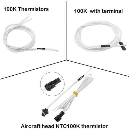 100K ohm NTC 3950 Thermistors Sensors with Cable Dupont Head For Extrusion Part Temperature Terminal 3D Printers Parts