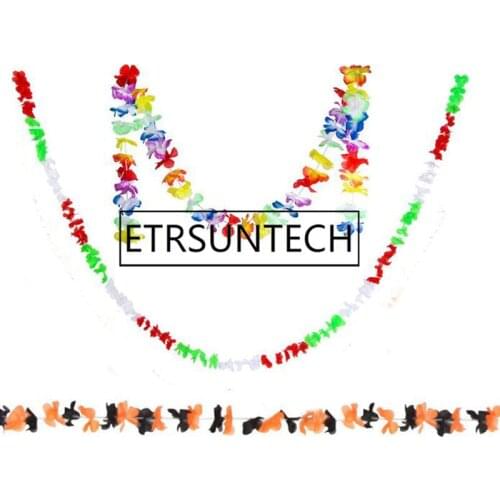 100pcs 3M Hawaiian Flower Leis Garland Necklace Fancy Dress Beach Wedding Christmas Halloween Party Decoration