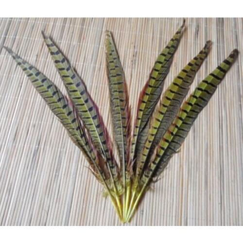 100pcs 30-35cm dyed yellow Natural real pheasant tail plumage feather bulk sale for home party wedding table decoration