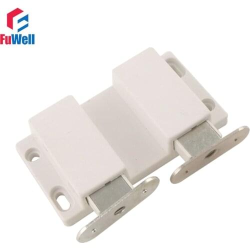 2pcs Double Magnetic Catch Door Catches 39x73x15mm Kitchen Cabinet Door Stop Drawer White Soft Close Drawer Dampers