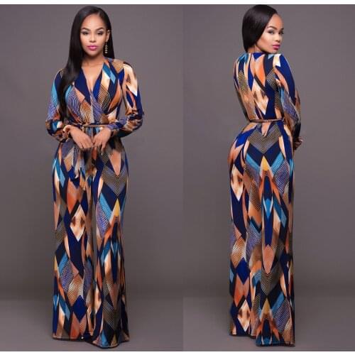 2020 European fashion printing women jumpsuits