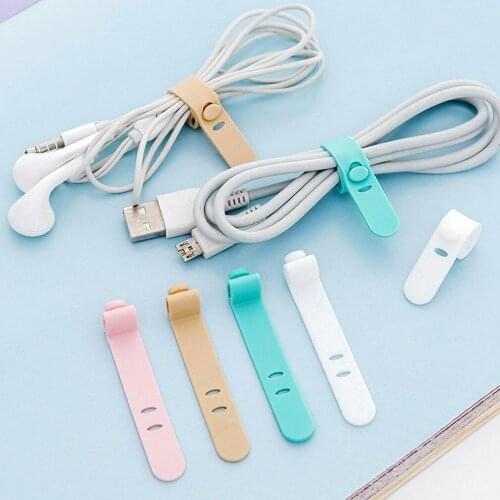 4Pcs Phone Case Bandage Cloth Cable Manager Cable Winders Silicone Straps Anti-Lost Headphones Storage Straps Soft Tape Data Cab