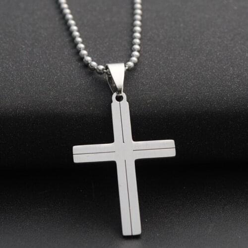 5pcs Stainless Steel Love Heart Cross blessing Necklace simple Religion Christian Jesus Cross Faith lucky Necklace gift jewelry