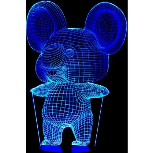 The koala Acrylic 3D Night Light Stereo Vision Lamp 7 Colors Changing LED USB Bedroom Bedside Night light Baby Creative Gifts