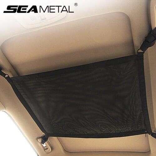 Car Storage Bag Interior Roof Organizer Mesh Bag Auto Ceiling Network Universal for Travel Storage Nets Automotive Accessories