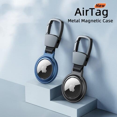For Apple Airtags Bumper Cover Sleeve 2021 NEW 360° Full Protection Metal Magnetic Case For Airtags Anti Lost Device Keychain