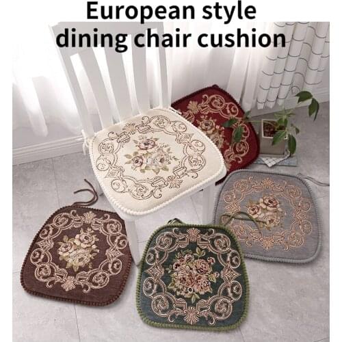 Household European Style Dining Chair Cushion Chair Stool Cushion Dining Table and Chair Thickened Comfortable Soft Removable