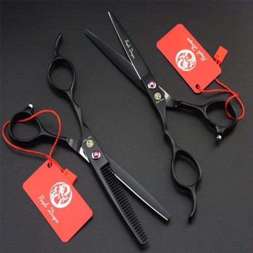Purple dragon 6.0 inch Professional left hand use hair Scissors barber scissors Hair Cutting Straight Thinning scissors