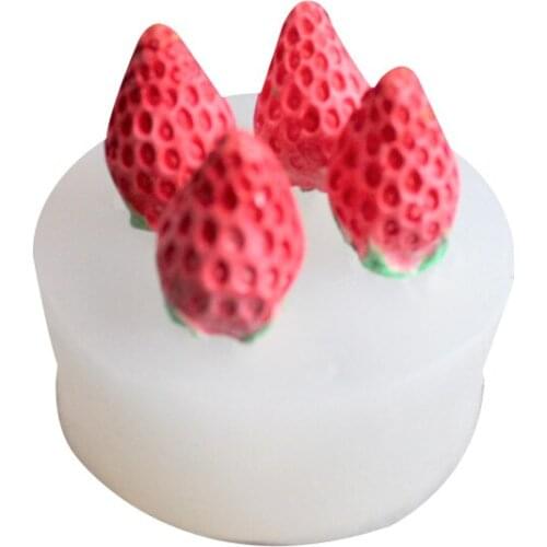 Strawberry shape silicone mold DIY fondant, clay, plaster, epoxy mold, decoration tool