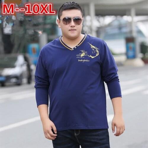 Plus 10XL 8XL 6XL 5XL Long sleeve T shirt men brand clothing high quality New arrival Spring autumn Fashion Casual Male T-Shirt