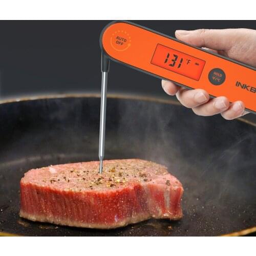 IHT-1P Waterproof Digital Instant Read Meat Thermometer Cooking Food with Folding Probe for Deep Fry BBQ Both Indoor&Outdoor