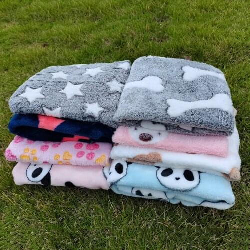 90x100 Large Pet Blanket Cute Dog Bed Mats Soft Flannel Fleece Warm Sleeping Beds Cover Mat Puppy Cat Supplies Dog Sofa Cushion