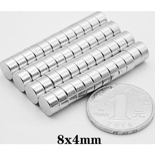 20~300PCS 8x4 Round Powerful Magnet 8mmx4mm Bulk Sheet Neodymium Magnet disc 8x4mm Permanent NdFeB Strong Magnet circular 8*4