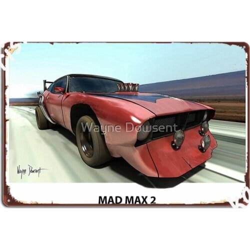 Mad Max Bat Car Metal Signs Wall Cave Funny Club Bar Painting Décor Tin sign Posters