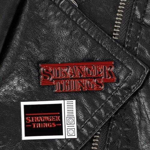 Stranger Things TV Eleven Backpack Enamel pins Brooches Bag Hat Leather Jackets Fashion Accessory Brooches for men women