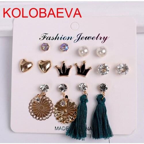 Set earrings for women tassel boho Jewelry drop punk statement vintage geometric fashion wedding Korean earrings cute earringscc