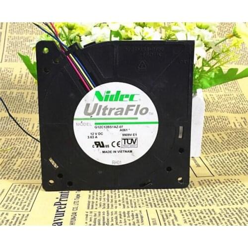 NIDEC G12C12BS1AZ-07 12V 3.63A 12 cm 120*120*32mm 4 wire turbocharging