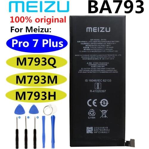 2020 Meizu 100% Original BA793 3510mAh Battery For Meizu Pro 7 Plus M793Q M793M M793H Mobile Phone High Quality Batteries