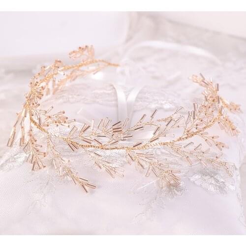 Gold Silver Color Headbands Crystal Ribbon Wedding Tiara Hairbands Women Hair Accessories Handmade Headpiece New Bridal Jewelry