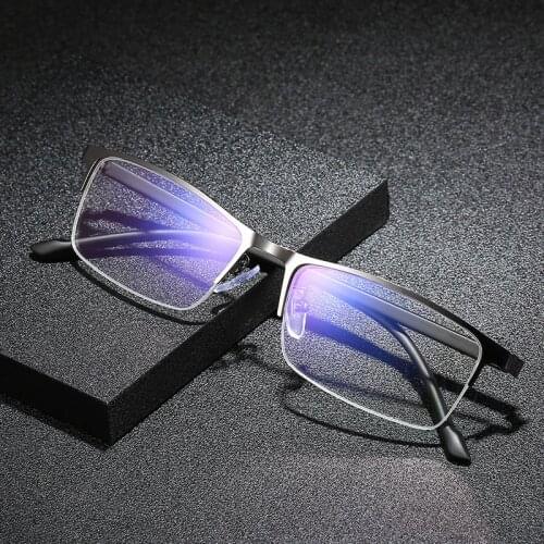 Anti-Blue Light Finished Myopia Glasses Women Men Half Frame Sutdent Short-Sight Eyewear -1.0 -1.5 -2. 0 -2.5 -3.0 -4.0 -4.5 -5