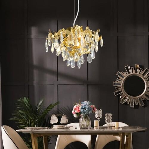 Light Luxury Chandelier Lighting LED Crystal Chandeliers Home Living Room Decorative Light Lobby Dining Room Hang Lamp