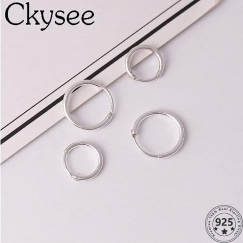 Ckysee Simple 925 Sterling Silver Earrings Silver Circel Earrings For Women Fashion Earrings Daily All-Match Charm Fine Jewelry