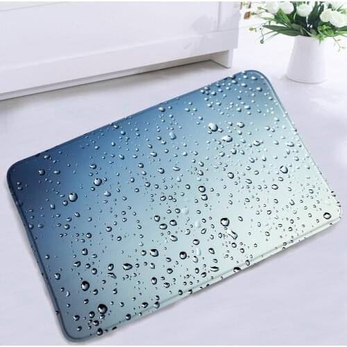 Raindrops Blue Bathroom Non-slip Shower Mat Modern Minimalist Pattern Home Decor Bedroom Floor Rugs Bath Kitchen Entrance Carpet
