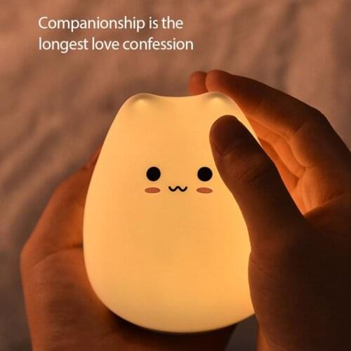 LED Night Lamp Decorate Desk Light Battery Dream Cute Cat Creative Sleepping Color Changing Bulb For Baby Bedroom Night Light