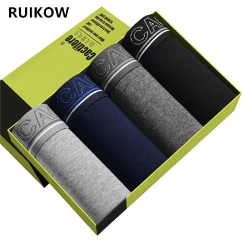 4Pcs/Lot Good Qualiy Cotton Men Boxer Shorts with New Brand Mid Waist Boxers Briefs Males Underwear Comfort Panties For L-5XL