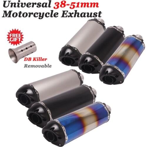 Universal 51mm Motorcycle Two Brother Exhaust Pipe Escape Modified Muffler DB Killer For CB500X Ninja 400 MT-09 R1 GSR750 DUKE