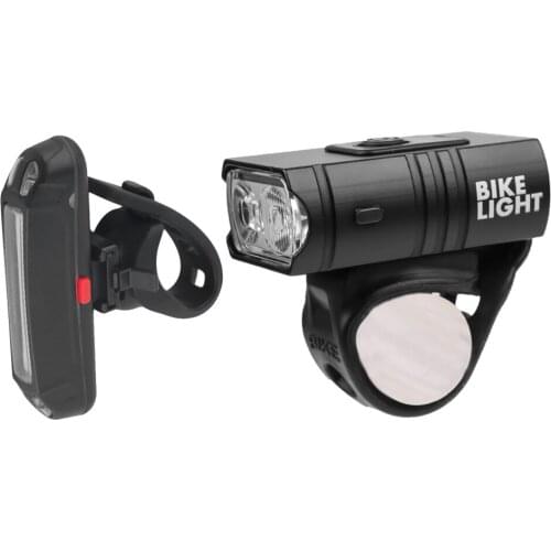 USB Rechargeable Bike Light Set Bicycle T6 LED Front Light + COB LED Taillight Biking Portable Dustproof Cycling Parts