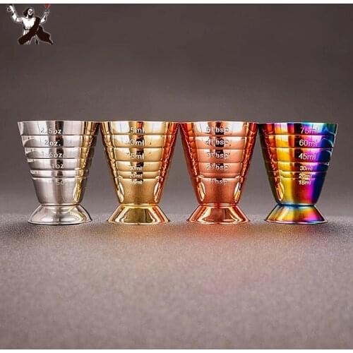 Magic Measuring Cup Bar Cocktail Jigger Three Kinds Of scale Stainless Steel Ounces Cup Inside And Outside Scale Bar Jiggers