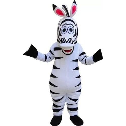 Madagascar Zebra Mascot Costume Cosplay Furry Suits Party Game Fursuit Cartoon Dress Outfits Carnival Halloween Xmas Easter Ad