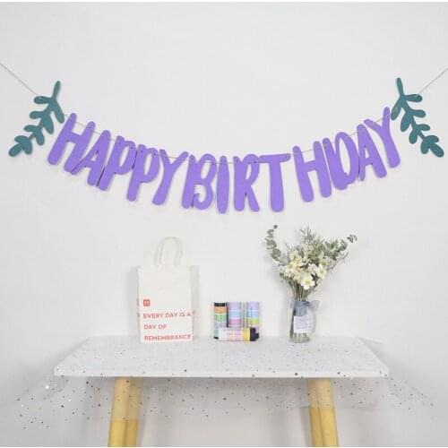 Pearl Happy Birthday Banner INs Pink Letter Flag Party Hanging Decor Girl Boy Kids Girl Favor Party Supplies Kidsroom Decoration