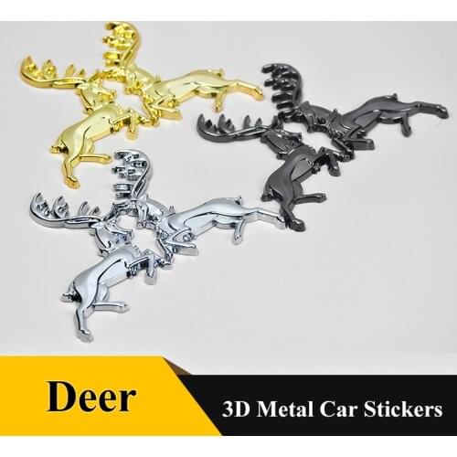 1pcs High Quality 3D metal Safe journey Deer sticker rear Trunk badge Grill Car Styling For AUDI BMW Mercedes Benz volkswagen