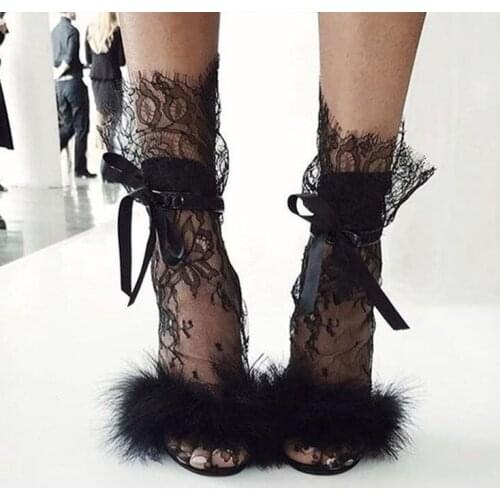 SeeBest 2020 Trendy Crochet Lace Socks Womens Socks Hosiery Short Socks Women White Blace Hollow Out Socks Summer Cool Socks