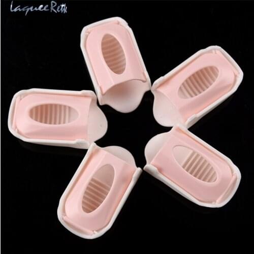 5Pcs White Plastic Nail Art Soak Off Cap Clip Gel Polish Remover Screen Touch Wrap Reusable Finger Cleaning Manicure Tools