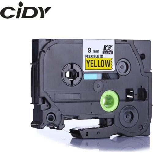 CIDY Tze-FX621 Tz-FX621 black on yellow flexible label Compatible P touch 9mm tze FX621 tz FX621 Label Tape Cassette Cartridge