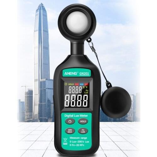 GN201 Luxmeter Digital Light Meter 200K Lux Meter Photometer uv Meter UV Radiometer Handheld Illuminometer Photometer