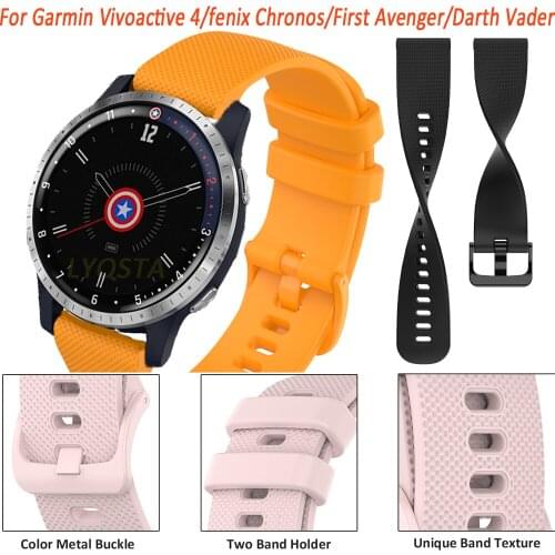 For Ticwatch Pro 2020 Strap For Garmin Vivoactive 4/First Avenger 22mm Silicone Bracelet Replace Belt Smart Watch Accessories