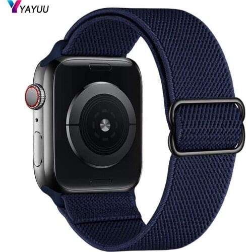 YAYUU Stretchy Solo Loop For Elastic Apple Watch Bands 38mm 40mm 42mm 44mm Braided Nylon Strap for iWatch SE Series 6/5/4/3
