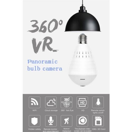 IP Camera 960P Panoramic Home Security WiFi CCTV Fisheye Bulb Lamp LED 360 nightvision Degree Home Security homeassistant geek