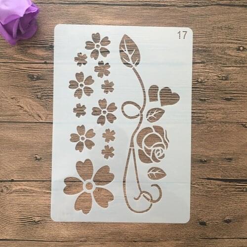 Painting Stencil Scrapbook Coloring Flower Leaf Border Embossing Album Decorative Stencil, A4 29cm, 1PCS drawing stencils