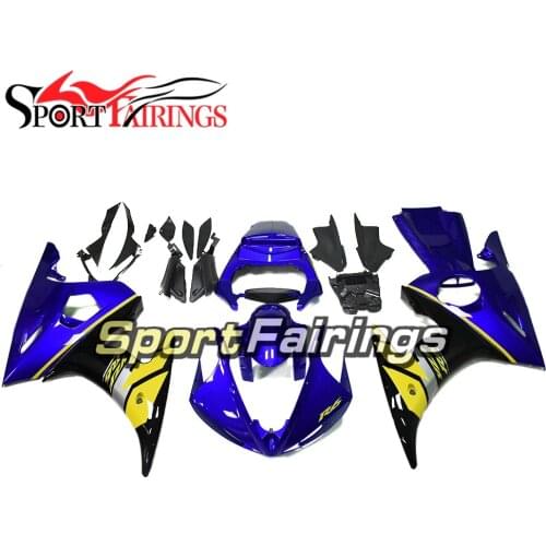 Injection Full Fairing Kit For Yamaha YZF R6 2005 YZF 600 R6 05 ABS Plastic Injection Bodywork Gloss Blue Yellow Cowlings New