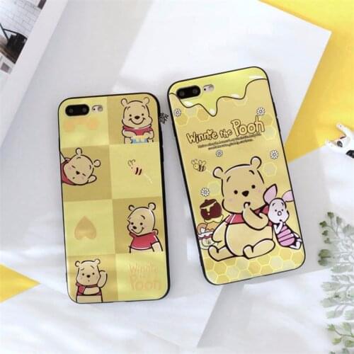 Cartoon Disney Winnie the Pooh Soft Case for iPhone 12 Pro 11 Pro XS Max X XR 7 8 Plus Back Cover Silicone TPU Anti-fall Shell