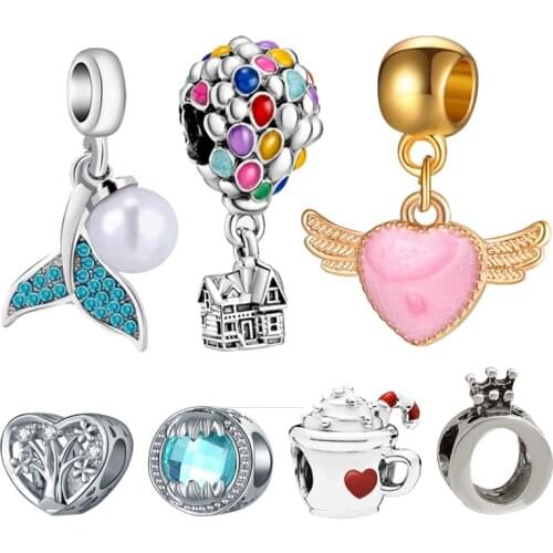 Hot Sale Ariel Balloon Charm Fit Original Pandora Bracelet Making Fashion DIY Jewelry For Women