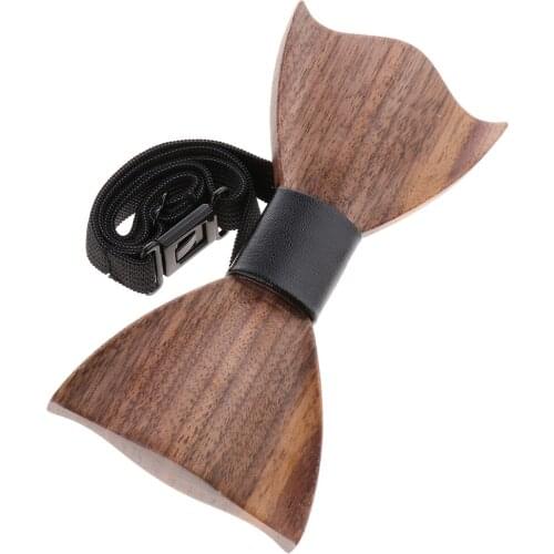 Fashion Handmade Necktie Wooden bowtie for Wedding Party Vintage Necktie DIY Bow Tie Template Neck Tie Accessory