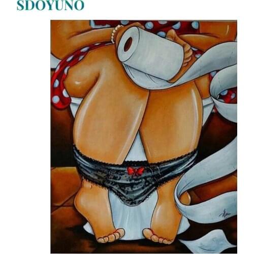 SDOYUNO 60x75cm DIY Oil Painting By Numbers Figure Frameless Handpaint Paint By Numbers On Canvas Home Decor Draw Number