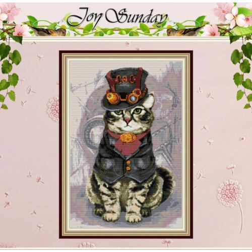 Mighty Cat Animals Counted Cross Stitch 11CT 14CT Cross Stitch Sets wholesale Chinese Cross-stitch Kits Embroidery Needlework