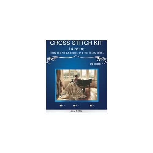 Top Quality Lovely Counted Cross Stitch Kit Simialr DIM DMC ANCHOR cross stitch set embroidery kit Girl wi8th piano